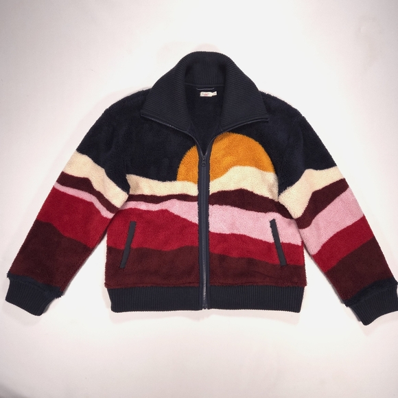 Faherty High Pile Fleece Mountain Sunrise Jacket Womens Large Excellent Cond. - Picture 1 of 12